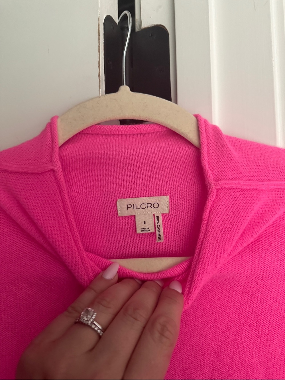 Anthropologie The Alani Cashmere Mock-Neck Sweater by Pilcro pink - Picture 4 of 5